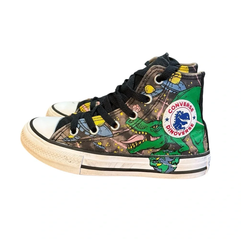 Converse All Star Dinoverse Dinosaur Print High Top Sneakers Junior Size 12